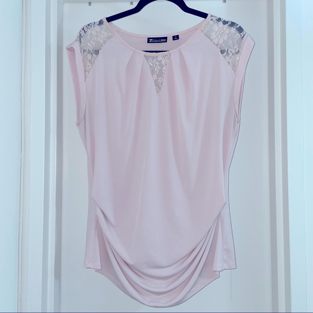 Light pink with lace shirt